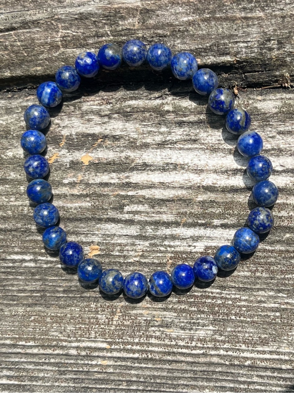 Beaded Lapis Lazuli Stretch Bracelet